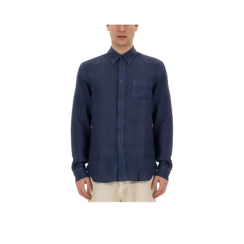 120% LINO Синий Мужские Рубашки