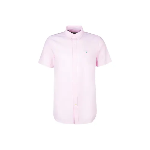 BARBOUR Розовая Короткая Рубашка с Короткими Рукавами Мужская Розовая