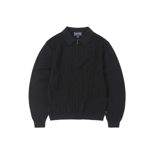 Thisisneverthat SS24 Ultras Коллекция Cable KNIT Zip Поло Унисекс Черный