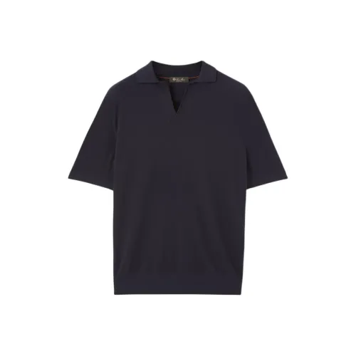 Loro Piana Мужская поло морского синего цвета