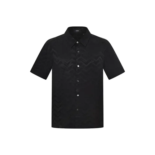 RARE Короткий рукав рубашка мужская черная