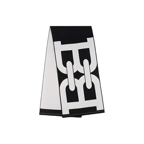 BALLY Вязаные шарфы Мужской Черный Костяной Белый