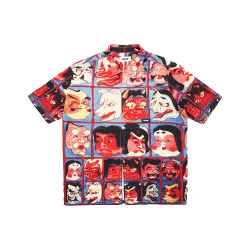PALACE SS24 D Man Рубашка MASKS Рубашка Унисекс Красный