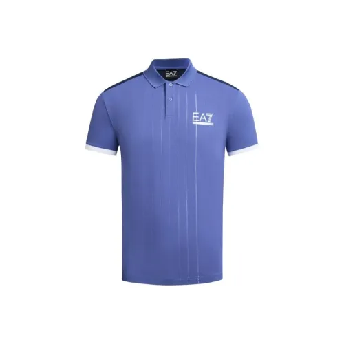 EMPORIO ARMANI EA7 SS24 Поло Мужское Королевский Синий