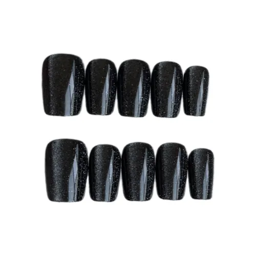 Gentle Welcome Chasing Light Черный Vertical Brightening False Nail Short LADDER Gothic Smudge Cat Eye