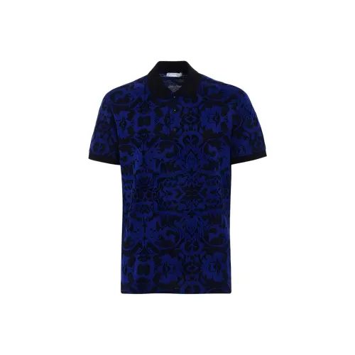 VERSACE Мужская поло рубашка синего цвета