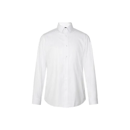 LESS IS MORE SS25 Рубашка Мужская Небесно-голубая с Белым Полосатым