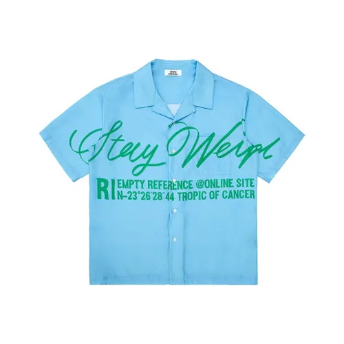 EMPTY REFERENCE Короткий рукав рубашка унисекс синий