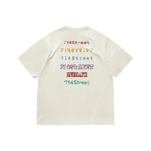 714STREET Пара Комплект Дружественный к коже Тяжелый 100% хлопок Короткий рукав Рубашка T Рубашка Унисекс