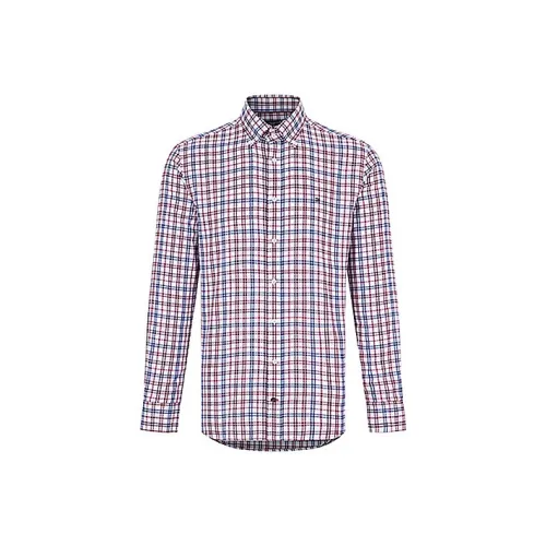 Tommy Hilfiger Красная Белая Синяя Клетчатая Мужская Рубашка