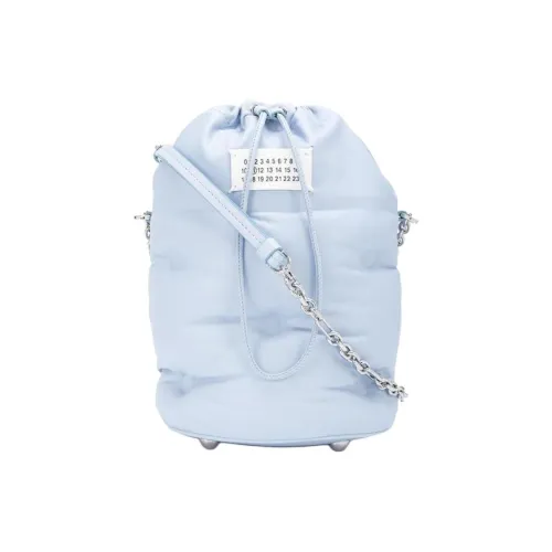 Maison Margiela Кожа Облачная Сумка Сумка-ведро Сумка через плечо Женская Небесно-голубая
