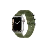 [Трёхкольцевая пряжка] Армейский зеленый - Серебряная пряжка