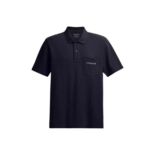 COACH SS25 Поло Мужское Морской Синий