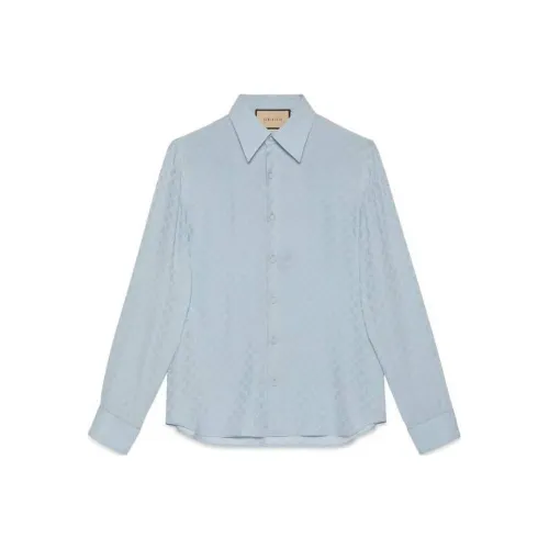 GUCCI Blue Men's Shirts GUCCI Синий Мужские Рубашки