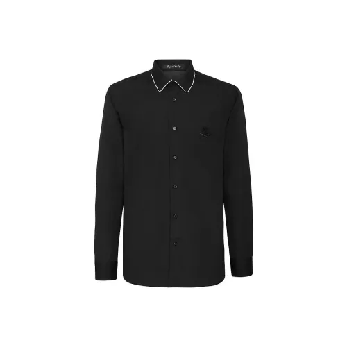 PHILIPP PLEIN Мужские черные рубашки