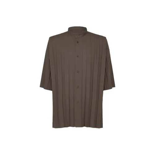 ISSEY MIYAKE SS25 Рубашка Мужская Угольный Черный