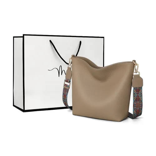 MILLIE'S Коровья кожа Ведрообразная Сумка через плечо Стандартная Женская Слоновой серый