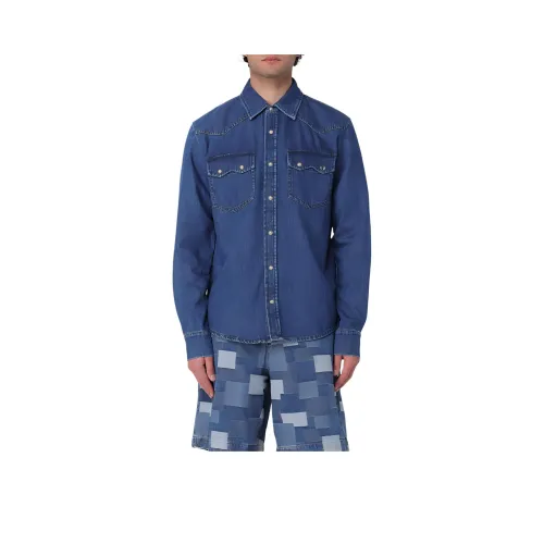 A.P.C. Joint Paragraph Blue Men's Shirts A.P.C. Joint Paragraph Синий Мужские Рубашки