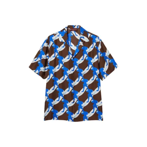 GUCCI Коричневый Мужские Рубашки