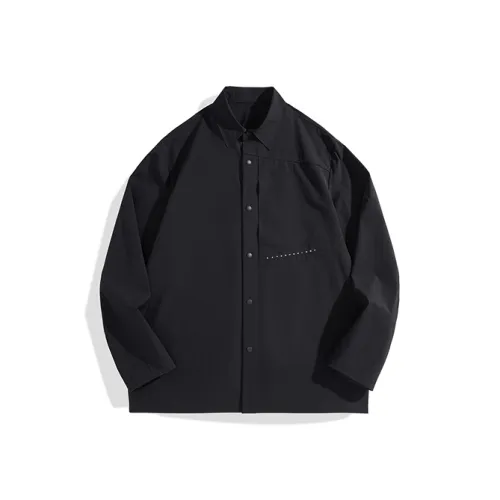 PEACEBIRD MEN Черный 1 Свободный крой Мужская рубашка