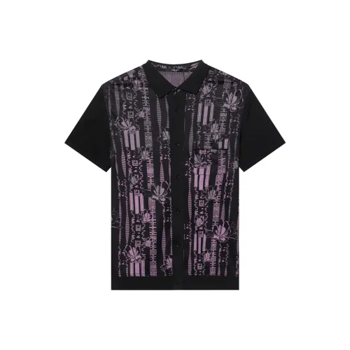 LIU·JO UOMO SS24 Рубашка Мужская Черная Фиолетовая