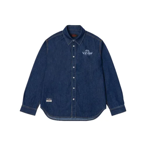 EVISU Джинсовый Синий Мужские Рубашки
