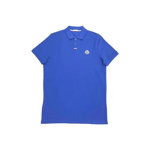 MONCLER Мужская поло синего цвета
