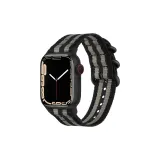 [Три-Кольцо Пряжка] Черный с серо-черной пряжкой