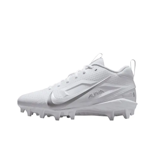 Nike Alpha Menace 4 Slip-Resistant Abrasion-Resistant Football Cleats Unisex White Найк Alpha Menace 4 Противоскользящие Устойчивые к Износу Футбольные Бутсы Унисекс Белый