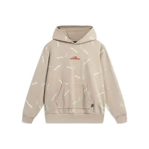 LINING Толстовка Мужская Светлая Глазурь Коричневый С принтом