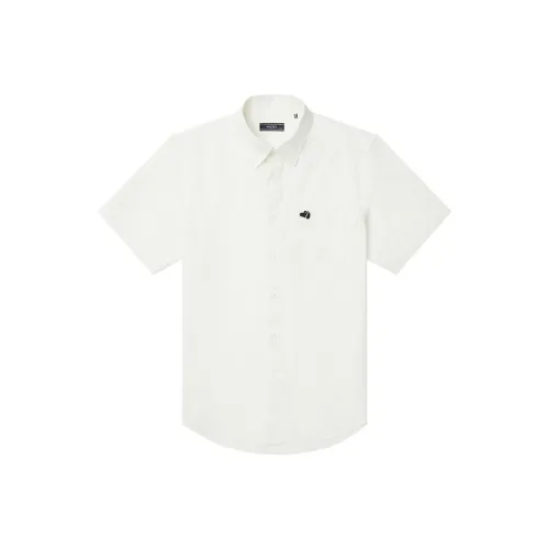 HAZZYS Короткий рукав мужская рубашка бежево-желтая