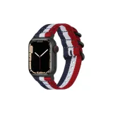 [Три Кольца Пряжка] Синий, белый, красный - Черная пряжка