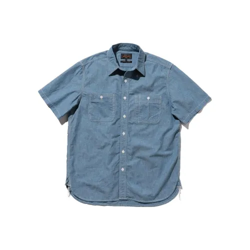 BEAMS совместная брендированная мужская рубашка саксонского синего цвета