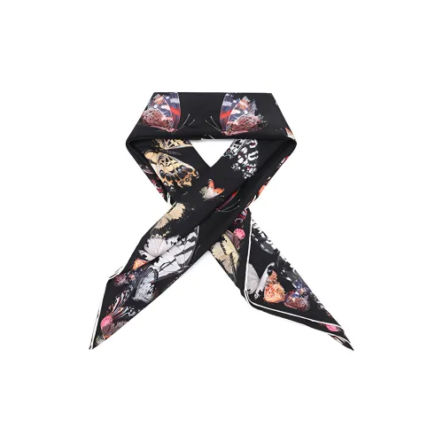 Alexander McQueen Шелковые шарфы Черный Многоцветный Женские