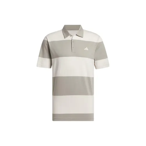 Adidas Colorblock Rugby Stripe Polo Polo Мужское Светло-Серое
