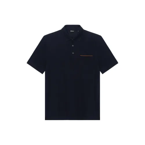 Ermenegildo Zegna Мужская поло синего цвета