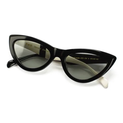 QINGZHIZUO Пластиковая оправа Кошачий глаз Солнцезащитные очки Унисекс Серые линзы цвета чайного