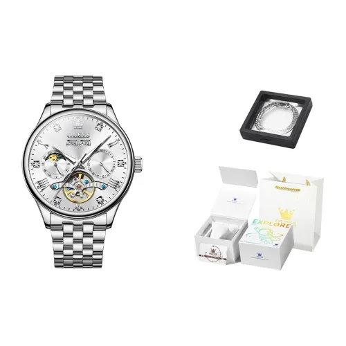 OLEVS Wisdom Series Механические Мужские Часы Черный Циферблат