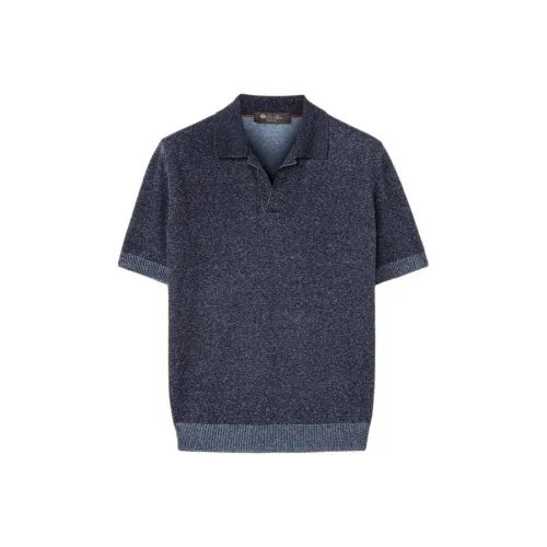 Loro Piana Темно-синяя мужская поло рубашка