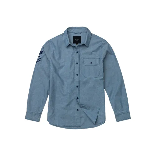 AKCLUB Морской Синий Мужские Рубашки