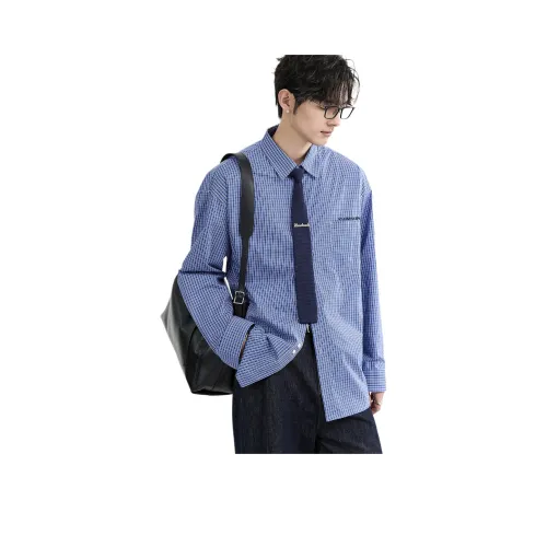 EARL JOEL Рубашка Унисекс Синяя Клетка