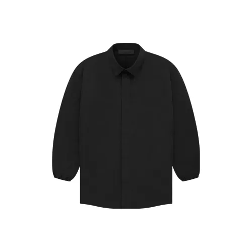 Fear Of God Essentials The Black Collection серия Пуговица Пуховые куртки Рубашка Глубокий черный Рубашка Мужская Глубокий черный