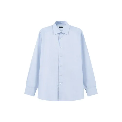 Ermenegildo Zegna Blue Men's Shirts Эргенжильдо Зегна Синий Мужские Рубашки