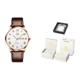 Коричневая кожа, розовый, белый, мужской, лимитированная подарочная коробка