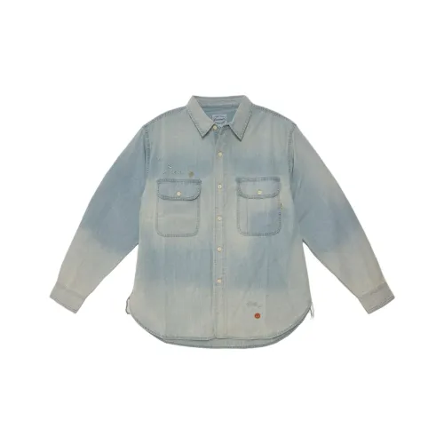 DAMBOLAND Рубашка Унисекс Выстиранный Синий