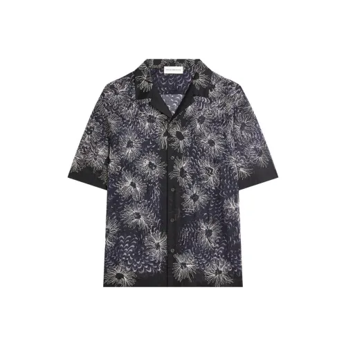 DRIES VAN NOTEN Темно-синие мужские рубашки