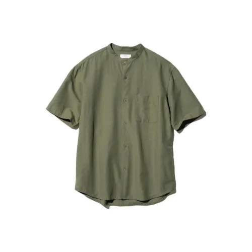 UNIQLO Темно-оливковая унисекс рубашка