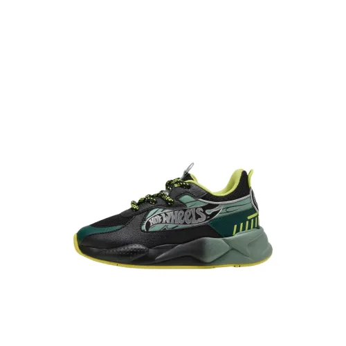 Hot Wheels X PUMA RS X Low Топ Детские Тренировочные Кроссовки Черные Зеленые Малыш