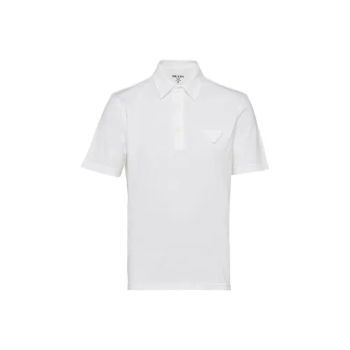 PRADA SS24 Поло Мужское Белое