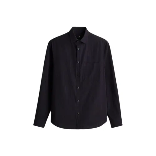 H&M Морской Синий Мужские Рубашки